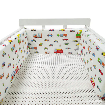 Nordic Stars Baby Bed Thicken Bumpers Zipper Design One-piece Crib Around Cushion Cot Protector Pillows 200*30 CM