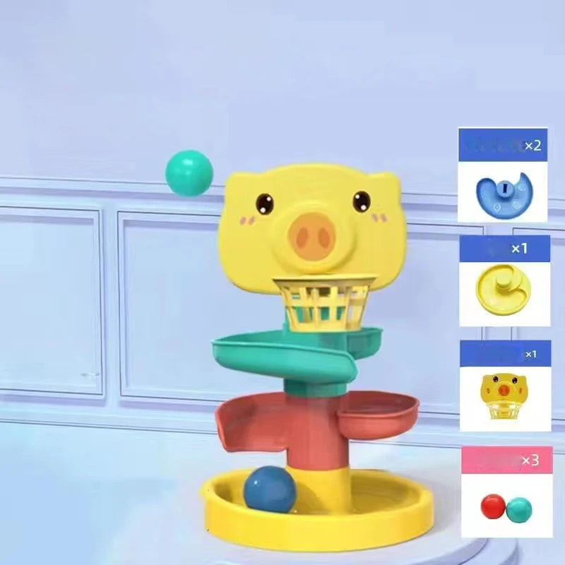 Baby Toy Ball Drop Toys for Toddler 1-3Y Rolling Ball Pile Tower Montessori Educational Stacking Games for Babies Sensory Toys by Baby Paradise