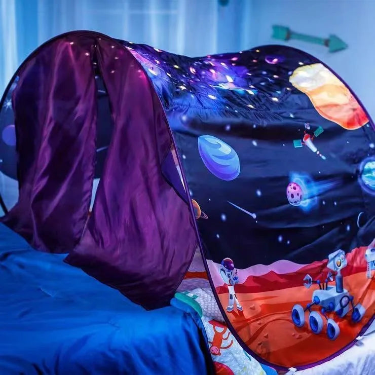 Dream Tent with light show for Kids Bed with Storage Pocket Foldable Kids Tent on Bed Mosquito Net Tent by Baby Paradise