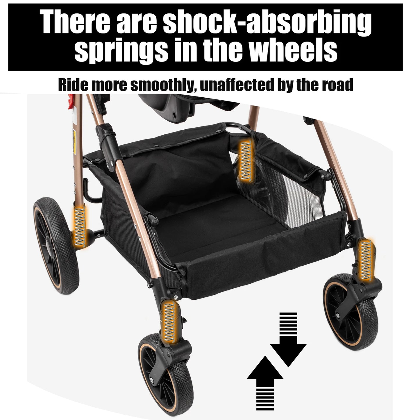 3 in 1 Baby Stroller Prams Lightweight Stroller Compact Foldable Stroller Newborn Stroller Travel System Pushchair Baby Buggy