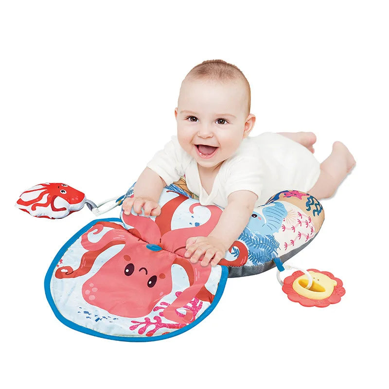 Montessori High Contrast Sensory Toys Baby Pillow Tummy Time Toy Newborn Head-up Training Pillow Teether Rattles 0 6 12 Months