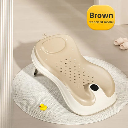 Baby Temperature-Sensing Bath Rack, Reclining/Lying Design, Universal For Bathtubs, Non-Slip Pad, Suitable For Newborns.