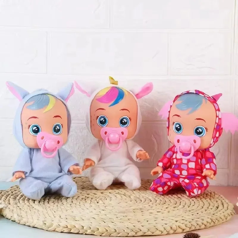 8inch 3D Weeping Babies Unicorn Baby Simulation Baby Crying Doll Creative Cute Doll For Girl Reborn Baby Vinyl Christmas Gift