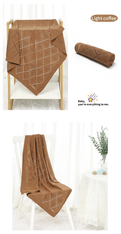 Baby Blankets Super Soft Newborn Cotton Knit Month Stroller Nursery Swaddle Wrap Quilts 90*70cm Infant Boy Girl Sleeping Covers
