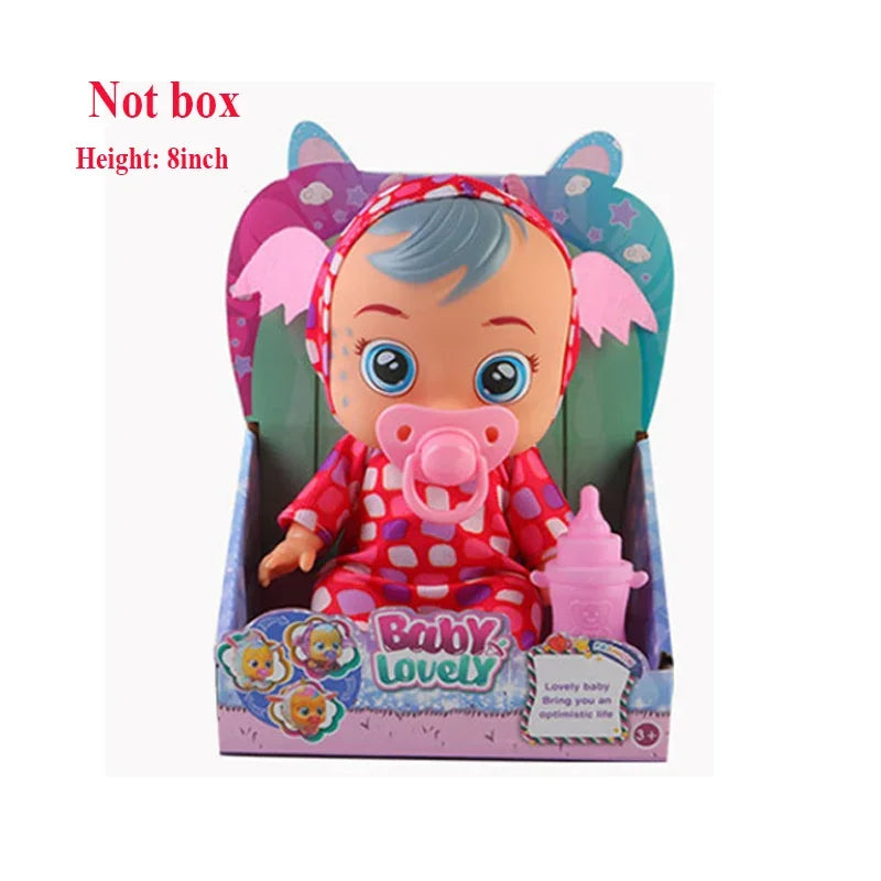 8inch 3D Weeping Babies Unicorn Baby Simulation Baby Crying Doll Creative Cute Doll For Girl Reborn Baby Vinyl Christmas Gift