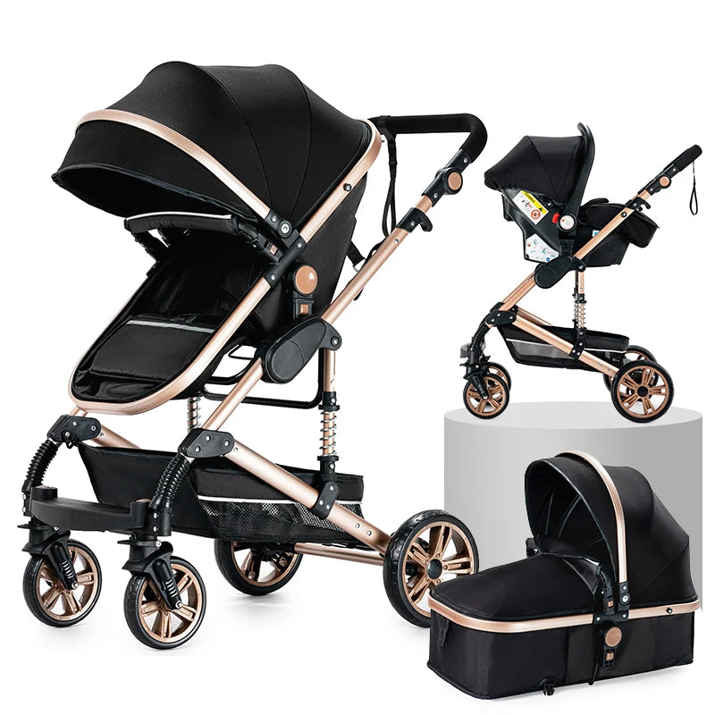 Baby Stroller 3 in 1 Newborn Baby Carriage Lightweight Newbaby Car Travel Pram For Newborn Baby High Landscape Stroller Baby