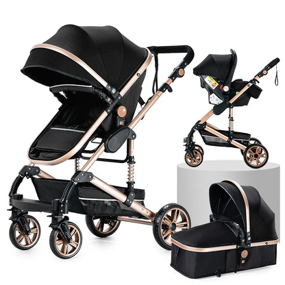 Baby Stroller 3 in 1 Newborn Baby Carriage Lightweight Newbaby Car Travel Pram For Newborn Baby High Landscape Stroller Baby