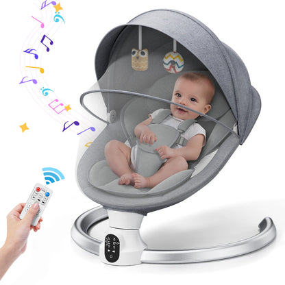 Electric Baby Swing Baby Rocker, APP and Remote Baby Scale From Birth to 9kg, 5-Point Harness Improved Baby Scale with 3 Timers