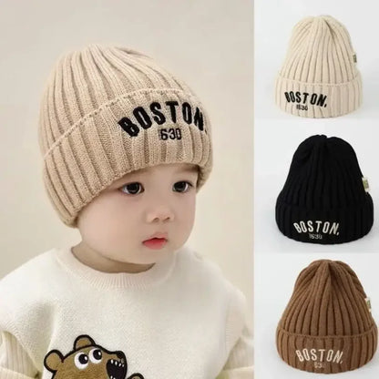 Winter Baby Hat Fashion Letter Pattern Knit Beanie Warm