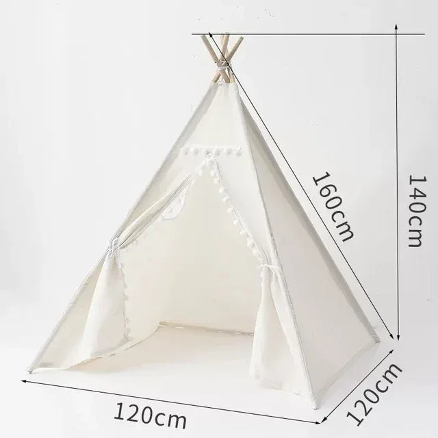 1.6M Kids Tent Play House Wigwam for Children Portable Child Tipi Tents Teepee Toddler Ball Pit Girl Castle Play Room Teepee