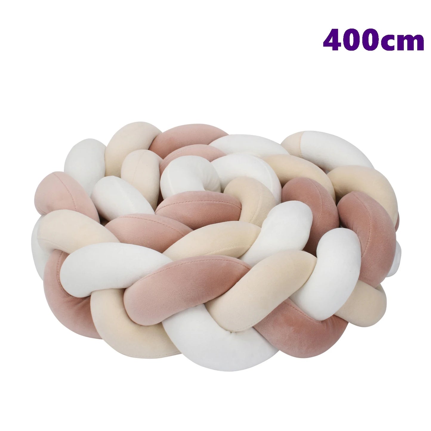  1M/2M/3M/4M Knot Braid Baby Bed Bumper Infant Cradle Protector Plush Pillow Cushion Crib Anti-collision Room Decor