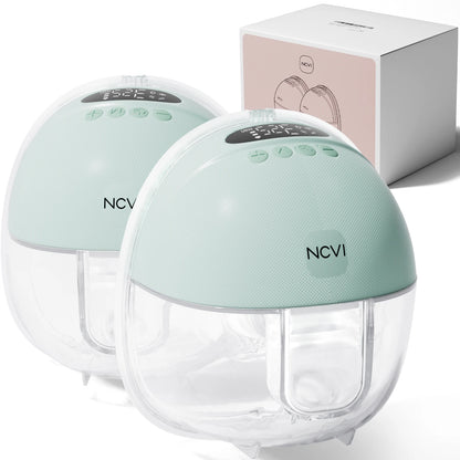 NCVI Electric Breast Pump,Wearable for Breastfeeding,Hands-Free, 4 Modes 9 Levels, 3 Flange Sizes(19/21/24mm), Smart Display