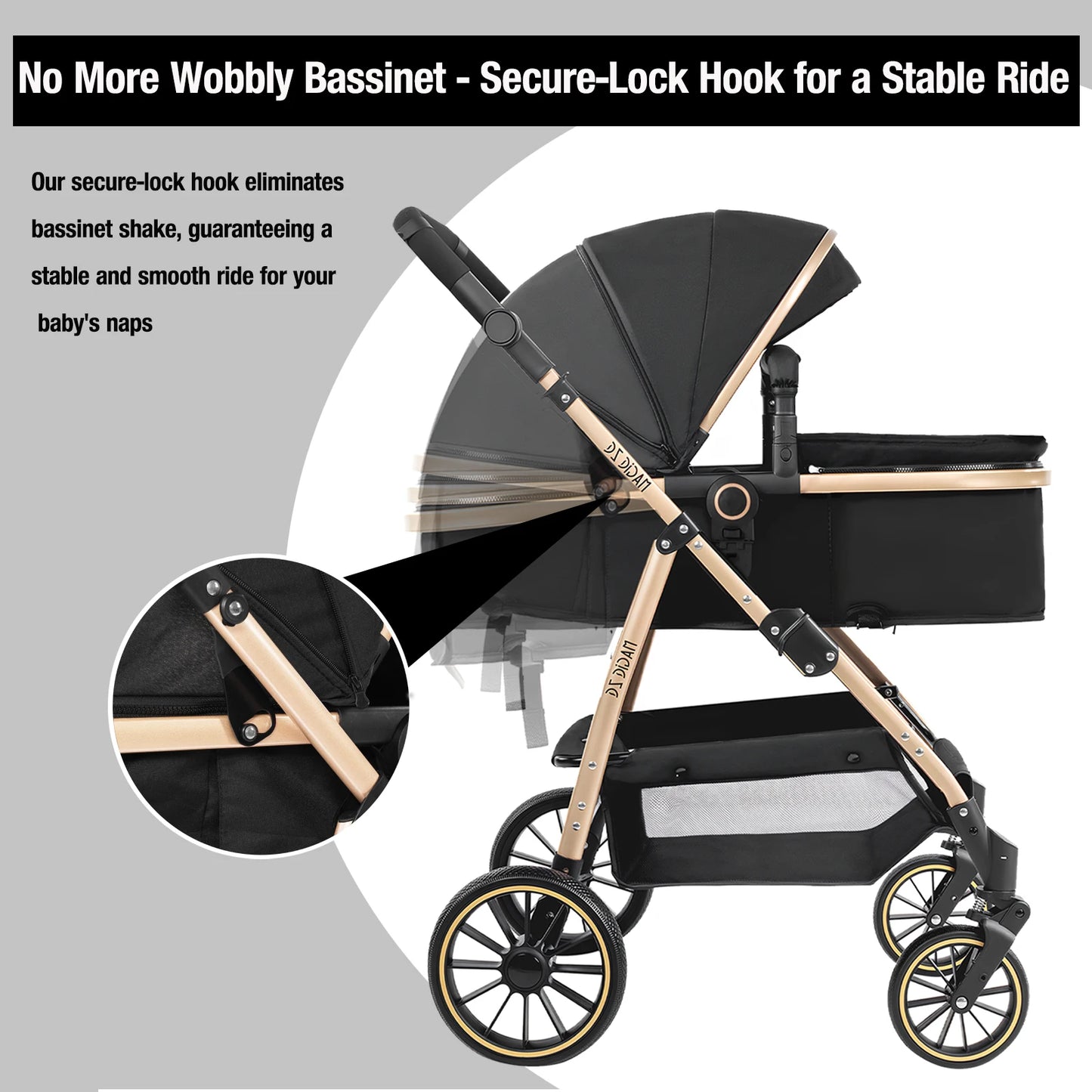 3 in 1 Baby Stroller Prams Lightweight Stroller Compact Foldable Stroller Newborn Stroller Travel System Pushchair Baby Buggy