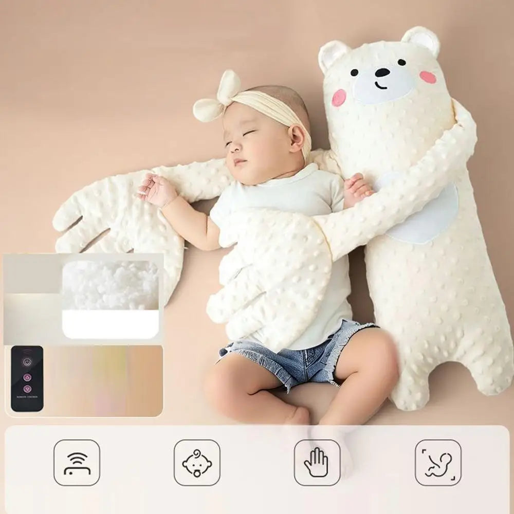 Remote Control Electric Baby Sleep Toy Cartoon Bear Shaped Plush Soothing Dolls Cartoon Baby Sleep Aid Comfort Soother Pillow