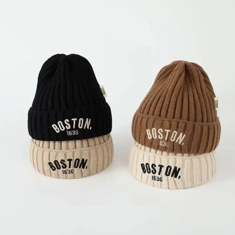 Winter Baby Hat Fashion Letter Pattern Knit Beanie Warm Cap