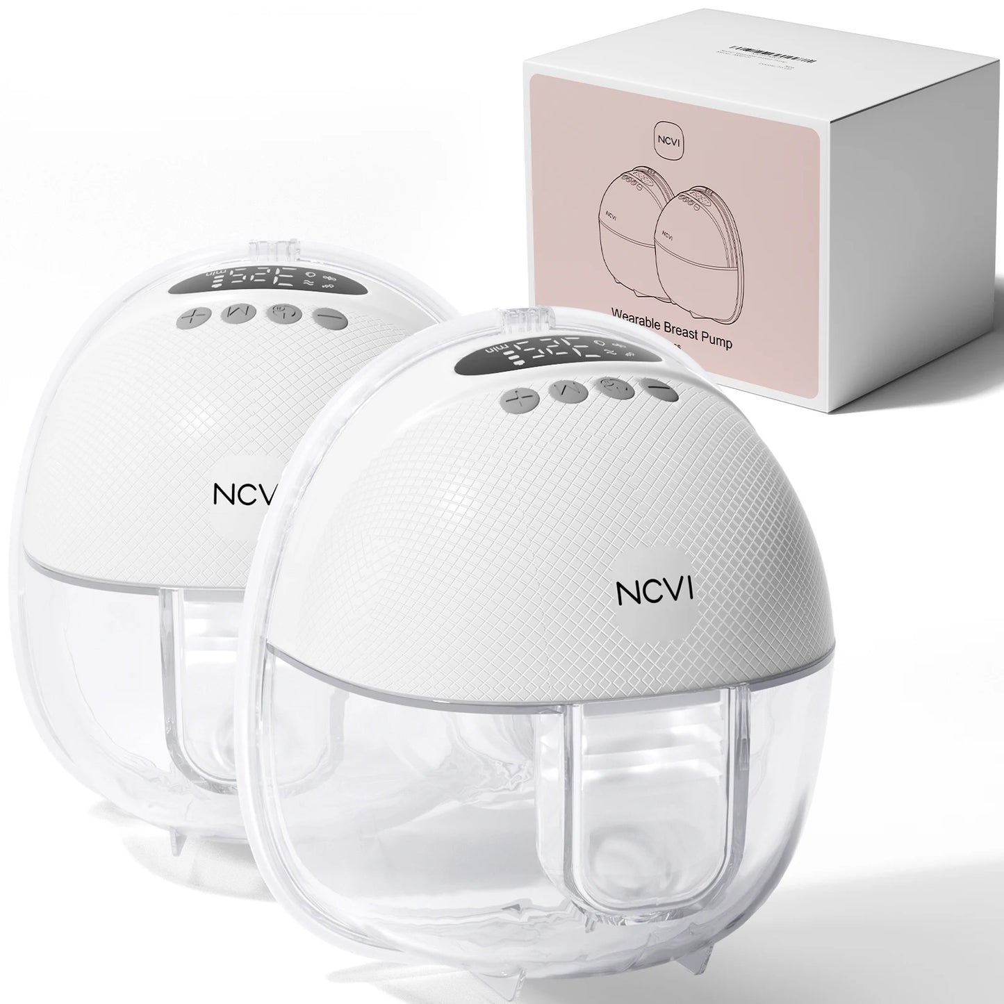 NCVI Electric Breast Pump,Wearable for Breastfeeding,Hands-Free, 4 Modes 9 Levels, 3 Flange Sizes(19/21/24mm), Smart Display