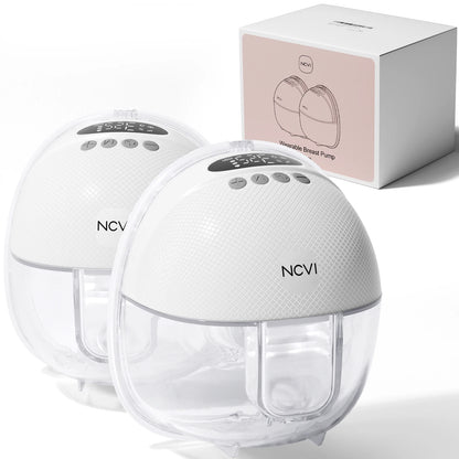 NCVI Electric Breast Pump,Wearable for Breastfeeding,Hands-Free, 4 Modes 9 Levels, 3 Flange Sizes(19/21/24mm), Smart Display