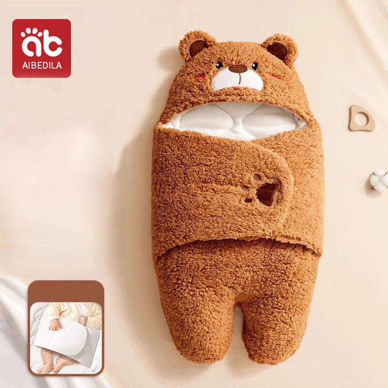 AIBEDILA Autumn Winter Infant Toddler Thicken Cashmere Receiving Blankets 0-6M Newborn Baby blanket Swaddling Kids Accessories
