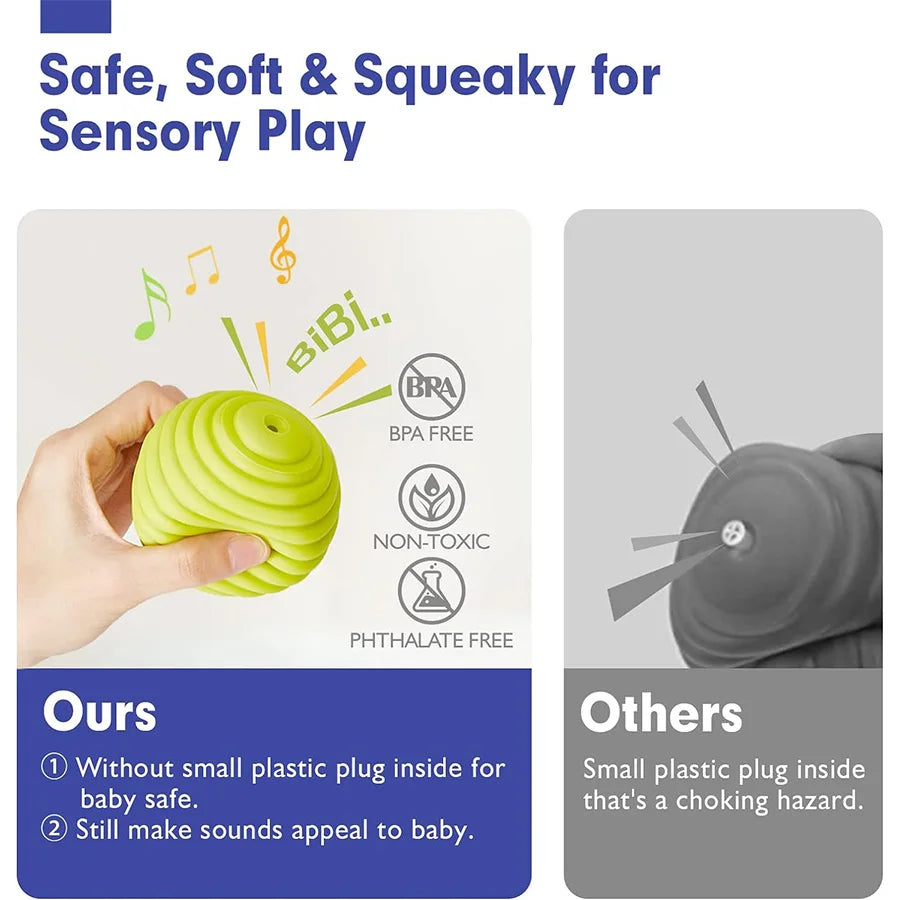6PCS Textured Balls for Baby Sensory Play 6-12 Months, Activity Multi Soft Ball, Montessori Shower Toys for Toddlers 1-3 Years by Baby Paradise