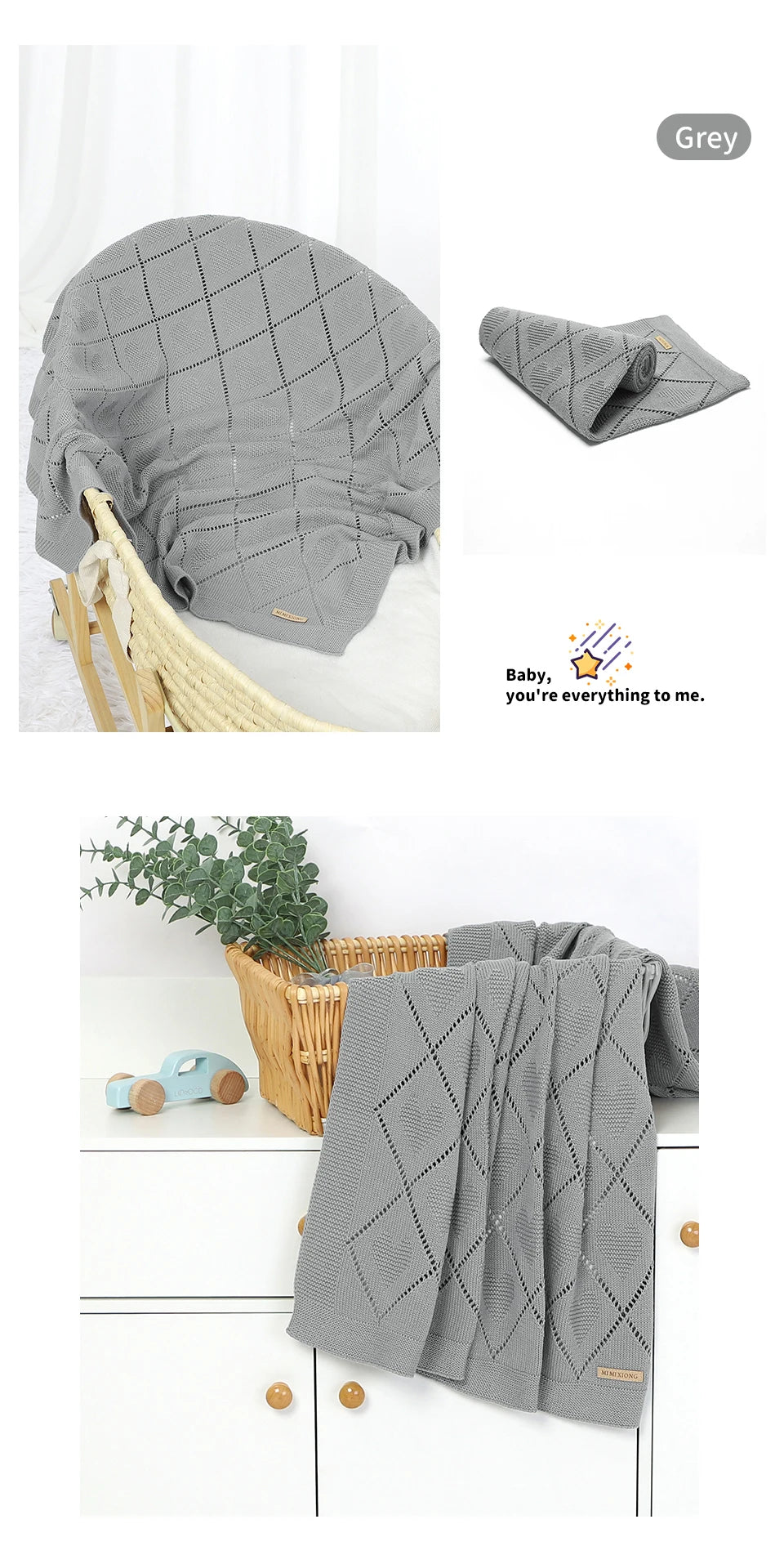 Baby Blankets Knitted Breathable Newborn Boy Girl Cotton Stroller Bedding Sleeping Covers 90*70cm Toddler Throw Receiving Quilts