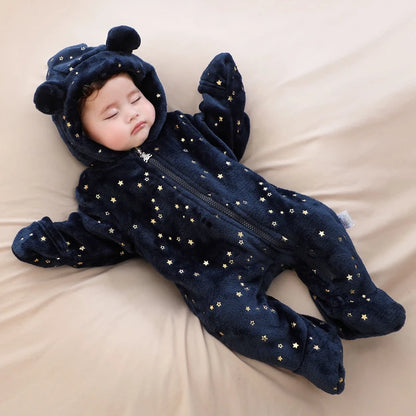 Soft Newborn Baby Clothes Flannel Autumn Winter Baby Boys Girls Jumpsuit Cartoon Newborn Bodysuit Warm Rompers for Babies 0-12M