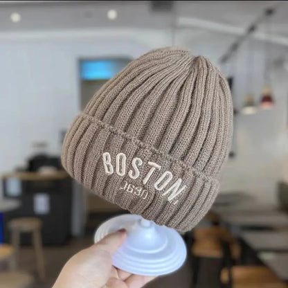 Winter Baby Hat Fashion Letter Pattern Knit Beanie Warm Cap