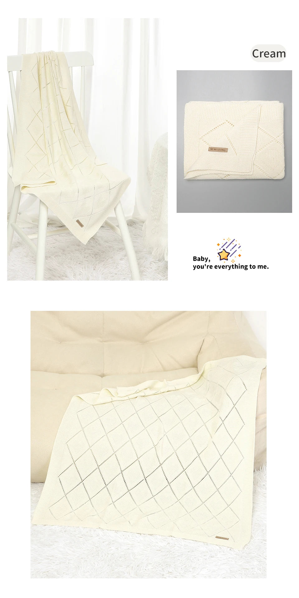 Baby Blankets Super Soft Newborn Cotton Knit Month Stroller Nursery Swaddle Wrap Quilts 90*70cm Infant Boy Girl Sleeping Covers