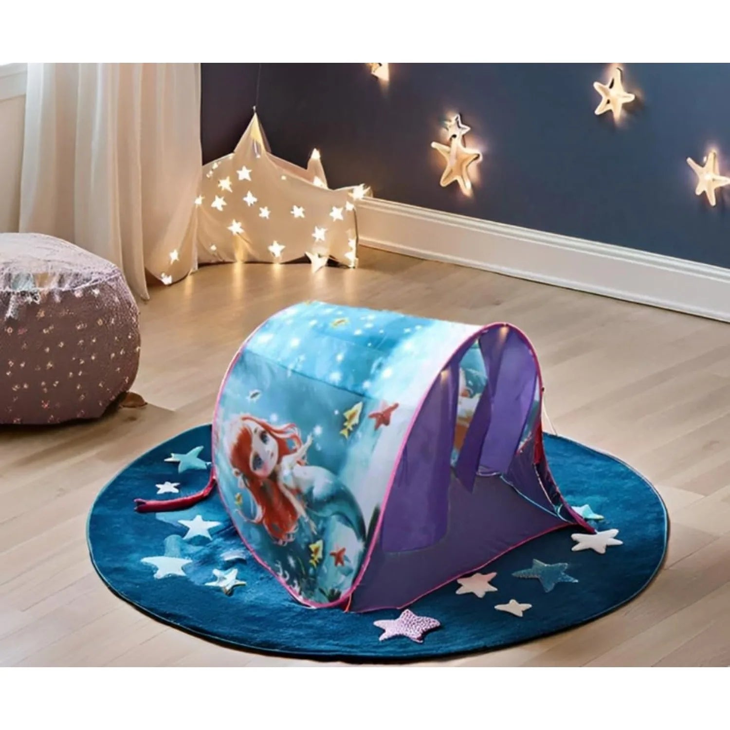Dream Tent with light show for Kids Bed with Storage Pocket Foldable Kids Tent on Bed Mosquito Net Tent by Baby Paradise