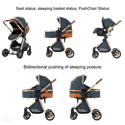 Baby Stroller 3 in 1 Newborn Baby Carriage Lightweight Newbaby Car Travel Pram For Newborn Baby High Landscape Stroller Baby