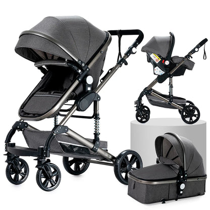 Baby Stroller 3 in 1 Newborn Baby Carriage Lightweight Newbaby Car Travel Pram For Newborn Baby High Landscape Stroller Baby
