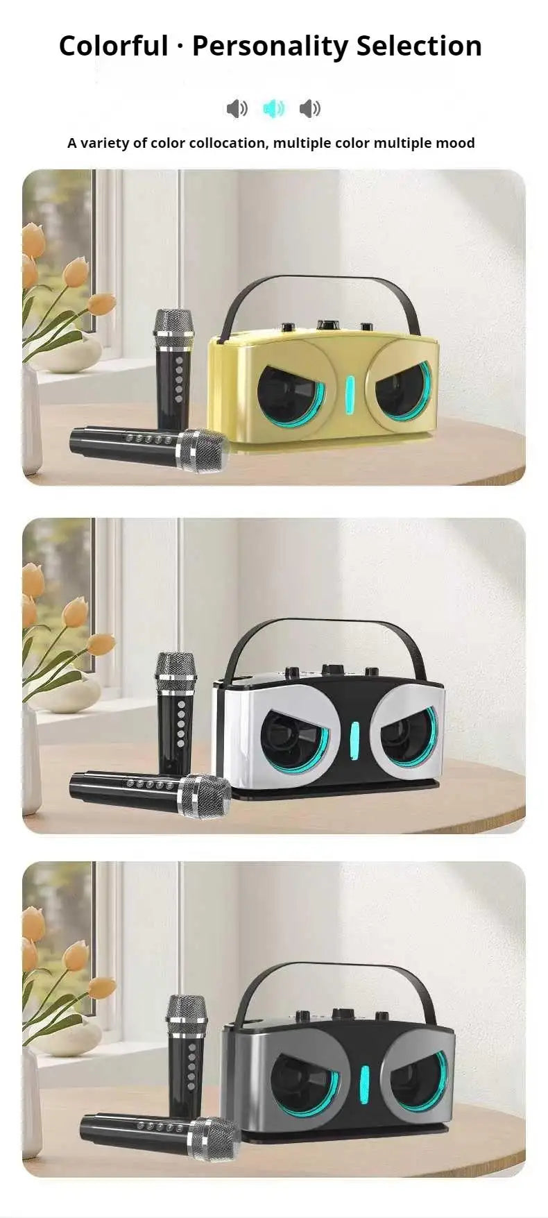 Karaoke Portable Wireless Bluetooth Speaker With Microphone Machine Subwoofer Powerful Sound Box Music Caixa De Som Bocina Audio