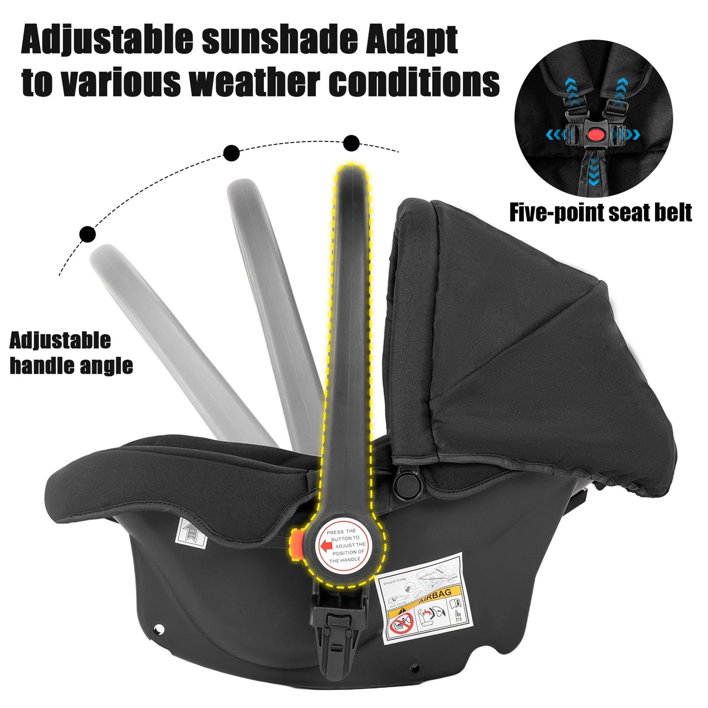 3 in 1 Baby Stroller Prams Lightweight Stroller Compact Foldable Stroller Newborn Stroller Travel System Pushchair Baby Buggy