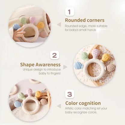 1pc Silicone Teether Baby 0 12 Months Teething Toys 