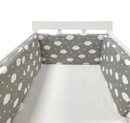 Nordic Stars Baby Bed Thicken Bumpers Zipper Design One-piece Crib Around Cushion Cot Protector Pillows 200*30 CM