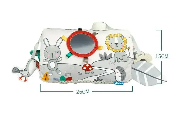 Montessori High Contrast Sensory Toys Baby Pillow Tummy Time Toy Newborn Head-up Training Pillow Teether Rattles 0 6 12 Months