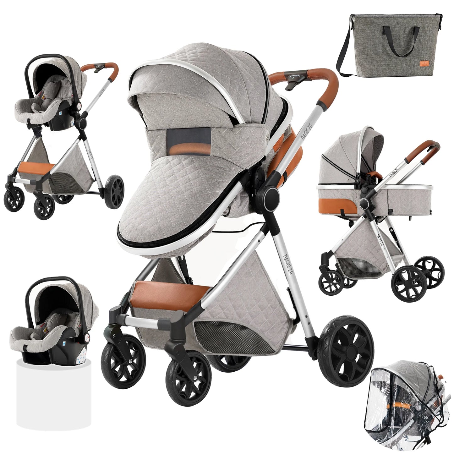 Baby Stroller 3 in 1 Newborn Baby Carriage Lightweight Newbaby Car Travel Pram For Newborn Baby High Landscape Stroller Baby