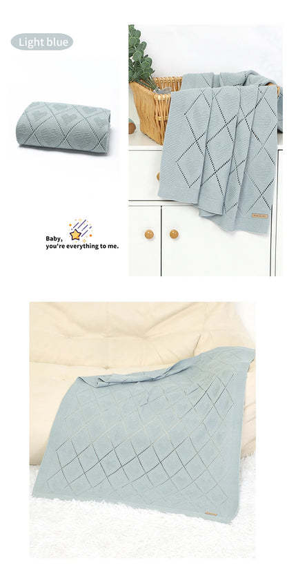 Baby Blankets Super Soft Newborn Cotton Knit Month Stroller Nursery Swaddle Wrap Quilts 90*70cm Infant Boy Girl Sleeping Covers