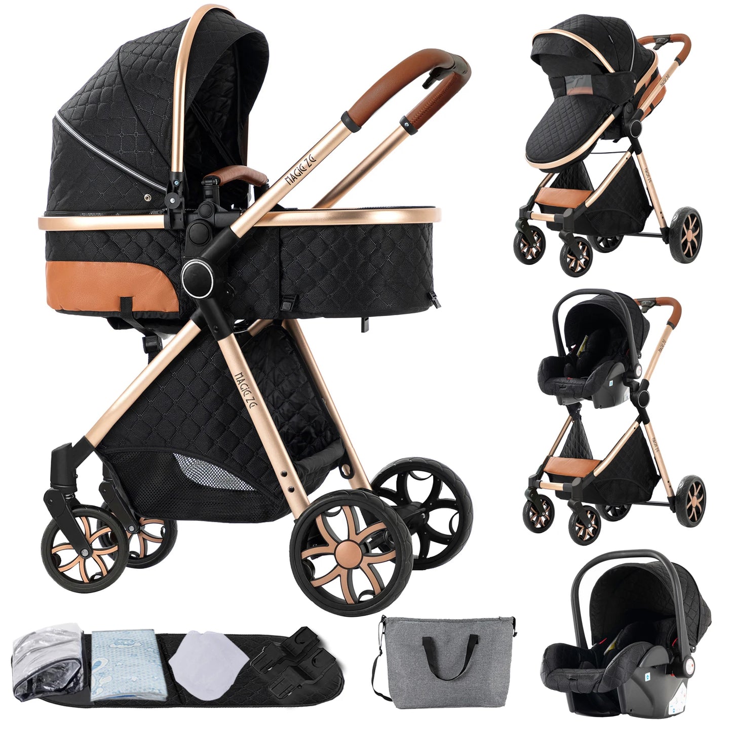 3-in-1 Baby Stroller Baby High Landscape Lightweight