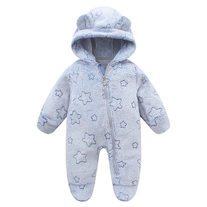 Soft Newborn Baby Clothes Flannel Autumn Winter Baby Boys Girls Jumpsuit Cartoon Newborn Bodysuit Warm Rompers for Babies 0-12M