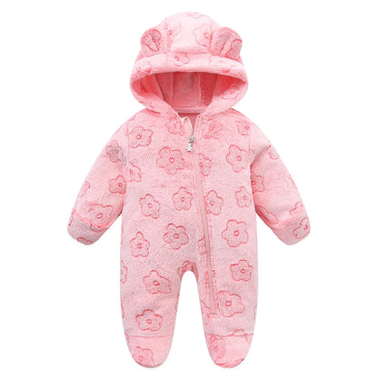 Soft Newborn Baby Clothes Flannel Autumn Winter Baby Boys Girls Jumpsuit Cartoon Newborn Bodysuit Warm Rompers for Babies 0-12M