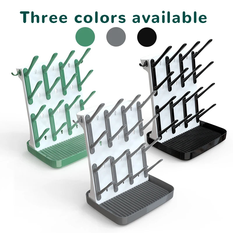 Baby Bottle Drying Rack, Baby Bottle Rack - Space saving vertical drying rack for cleaning bottles and pump components
