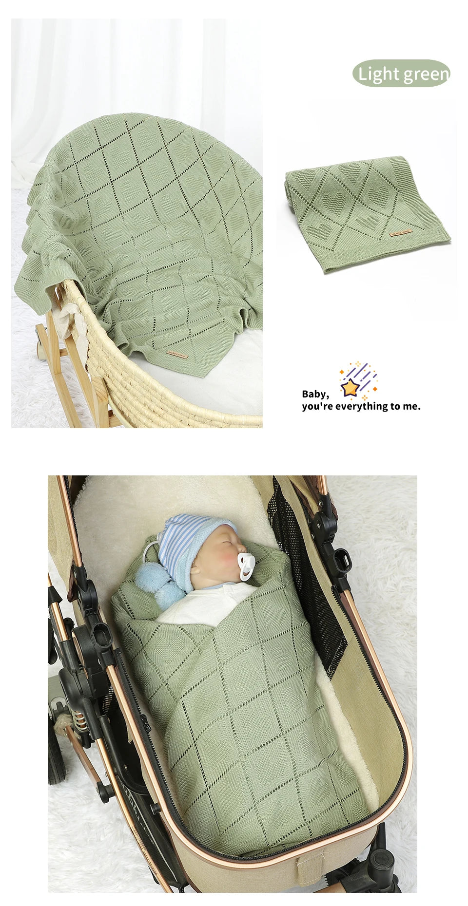 Baby Blankets Super Soft Newborn Cotton Knit Month Stroller Nursery Swaddle Wrap Quilts 90*70cm Infant Boy Girl Sleeping Covers