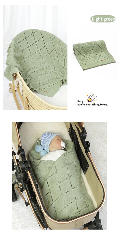 Baby Blankets Super Soft Newborn Cotton Knit Month Stroller Nursery Swaddle Wrap Quilts 90*70cm Infant Boy Girl Sleeping Covers