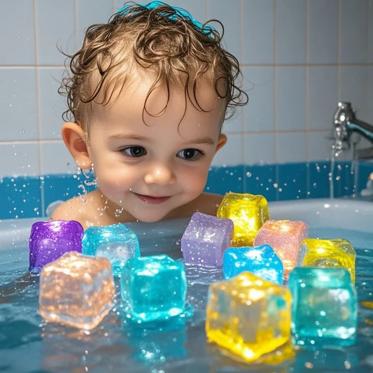 6/12PCS Baby Bath Bathtub LED Light Up Toys Colorful Waterproof Glowing Bath Toys for Boys Girls Infant Birthday Xmas Gift