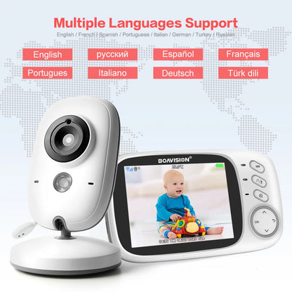 VB603 Video Baby Monitor 2.4G Wireless With 3.2 Inches LCD 2 Way Audio Talk Night Vision Surveillance Security Camera Babysitter