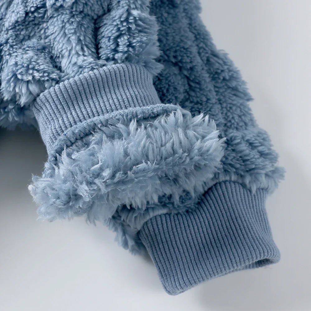 0-18Months Newborn Baby Romper Winter Thicken Flannel Warm Clothes Infant Boy Girl Oneies Pyjamas Heart-Shaped Hooded Jumpsuits