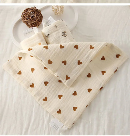 5Pcs Baby Cotton Washcloth Newborn Burp Cloth Square Towels 6-Layer Pure Cotton Soft Absorbent Gauze Cotton Baby Towels