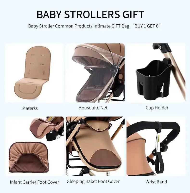 Baby Stroller 3 in 1 Newborn Baby Carriage Lightweight Newbaby Car Travel Pram For Newborn Baby High Landscape Stroller Baby