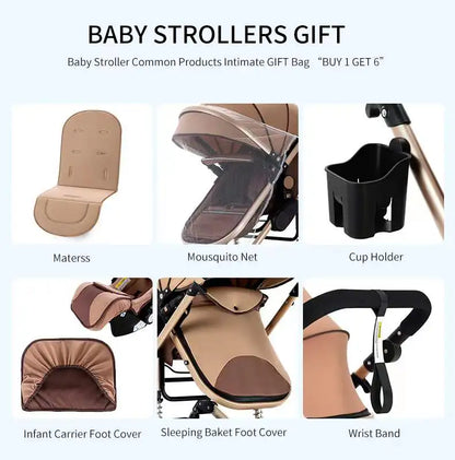 Baby Stroller 3 in 1 Newborn Baby Carriage Lightweight Newbaby Car Travel Pram For Newborn Baby High Landscape Stroller Baby