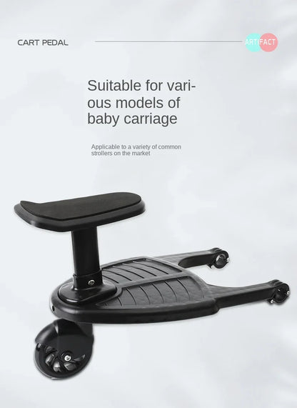 Universal Strollers Step Board Adapter with Seat Second Child Jogger Twins Scooter Baby Pram Hitchhiker Bumper
